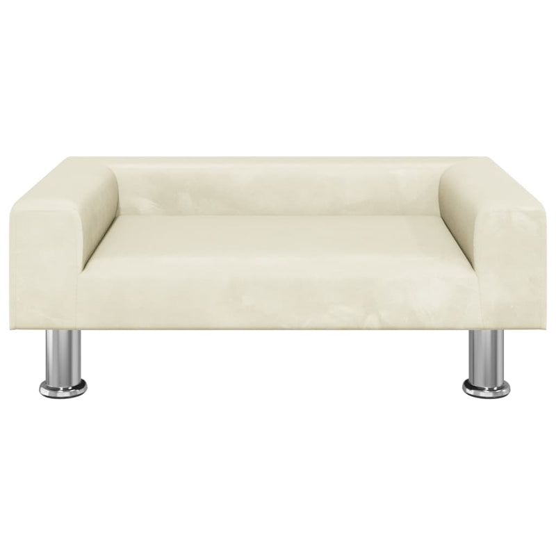 vidaXL krémszínű bársony gyerekkanapé 70 x 45 x 26,5 cm