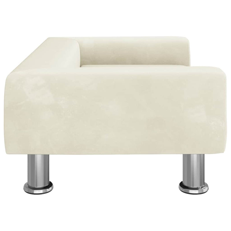 vidaXL krémszínű bársony gyerekkanapé 70 x 45 x 26,5 cm