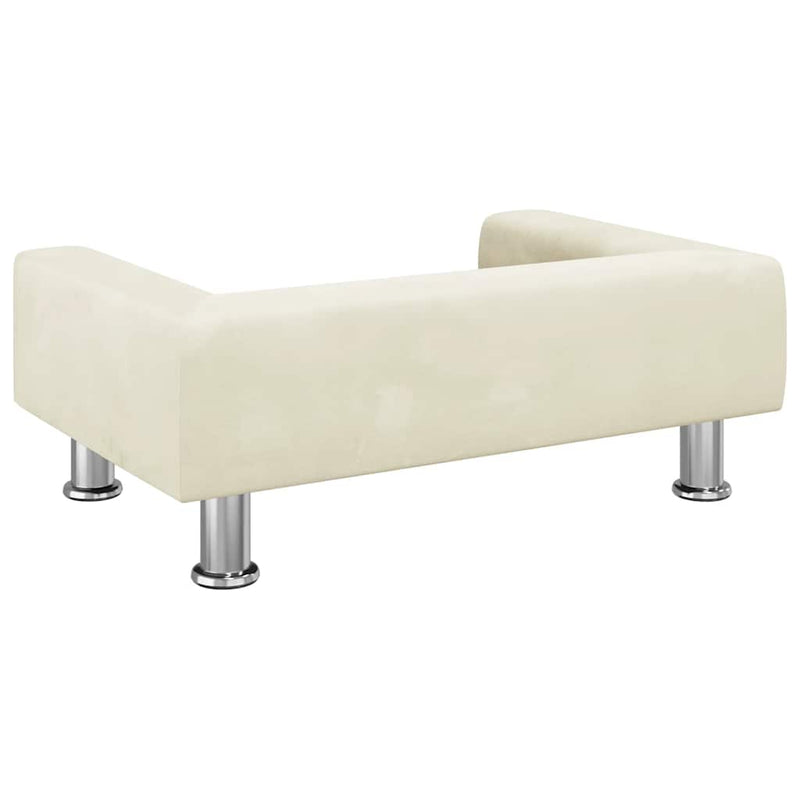 vidaXL krémszínű bársony gyerekkanapé 70 x 45 x 26,5 cm