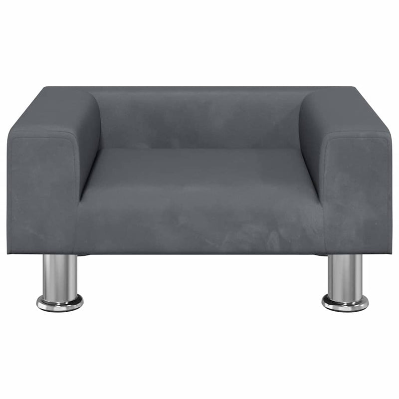 vidaXL sötétszürke bársony gyerekkanapé 50 x 45 x 26,5 cm