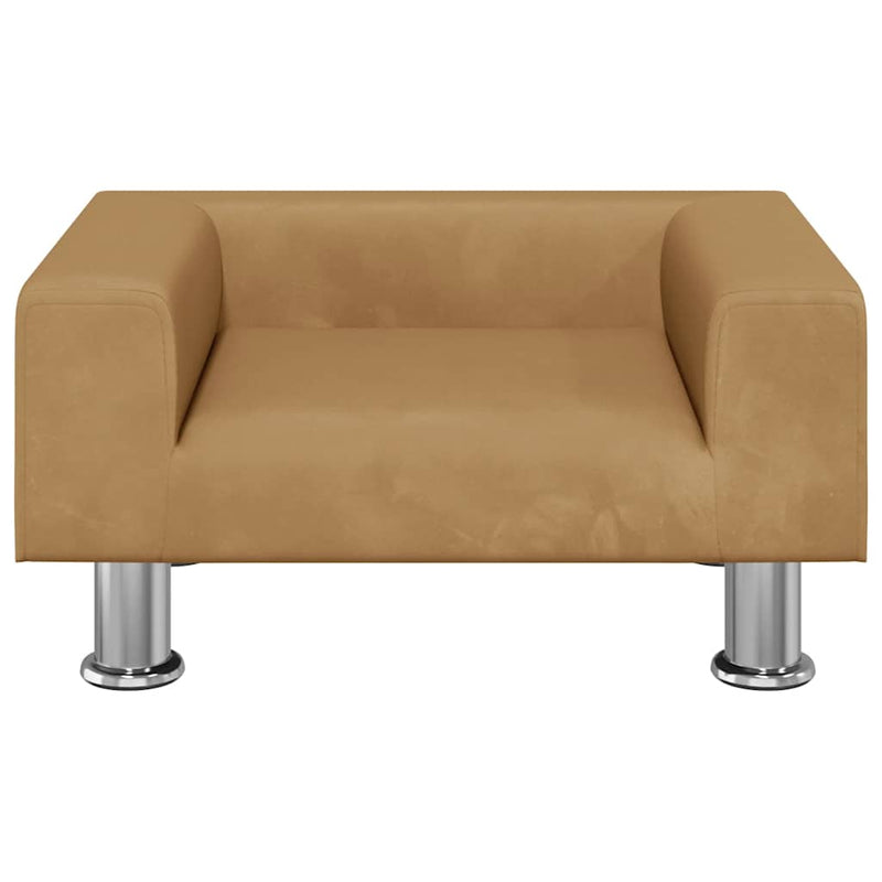 vidaXL barna bársony gyerekkanapé 50 x 45 x 26,5 cm