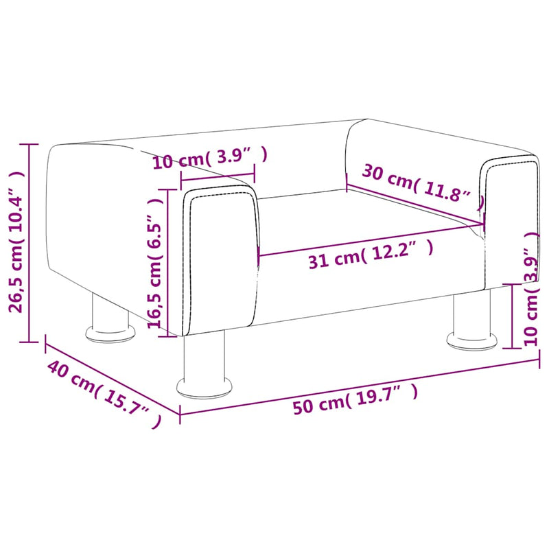 vidaXL barna bársony gyerekkanapé 50 x 45 x 26,5 cm