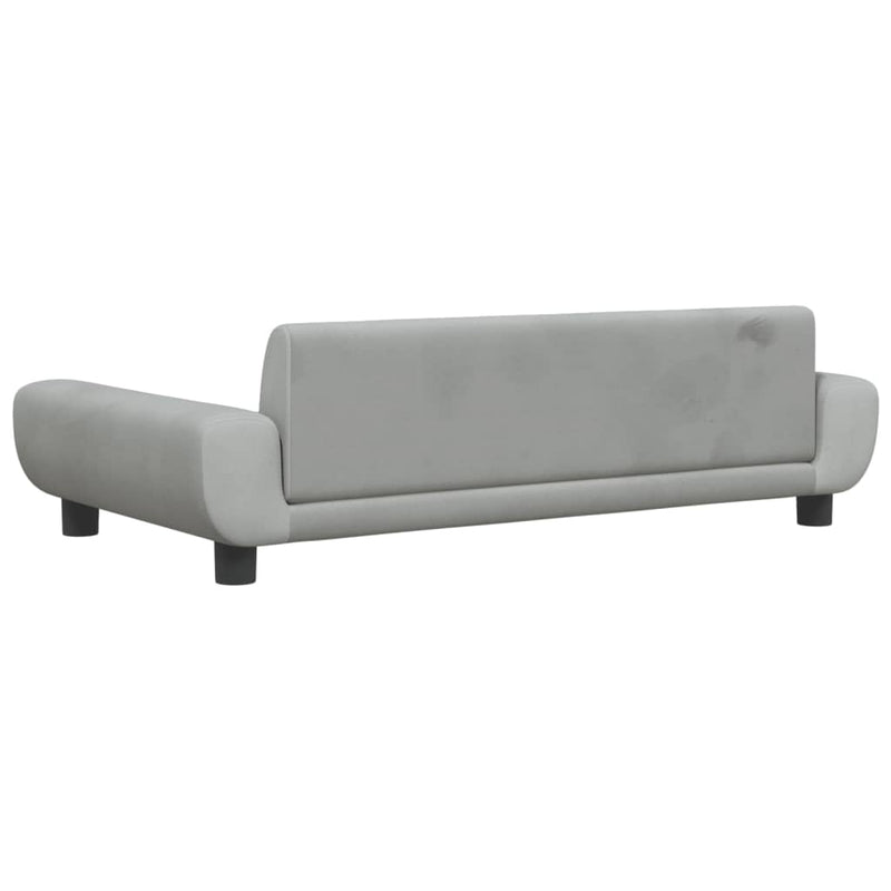 vidaXL világosszürke bársony gyerekkanapé 100 x 54 x 33 cm