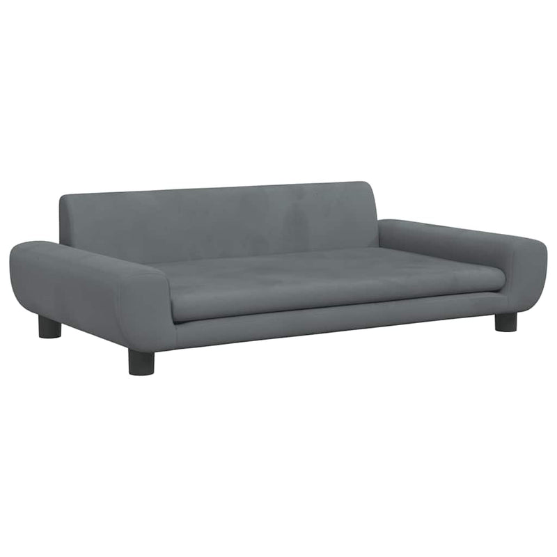 vidaXL sötétszürke bársony gyerekkanapé 100 x 45 x 33 cm