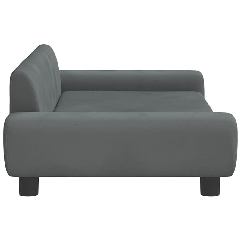 vidaXL sötétszürke bársony gyerekkanapé 100 x 45 x 33 cm