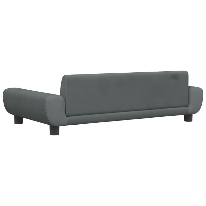 vidaXL sötétszürke bársony gyerekkanapé 100 x 45 x 33 cm