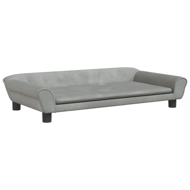 vidaXL világosszürke bársony gyerekkanapé 100 x 50 x 26 cm