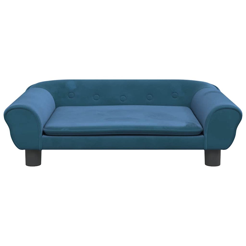 vidaXL kék bársony gyerekkanapé 70 x 45 x 26 cm
