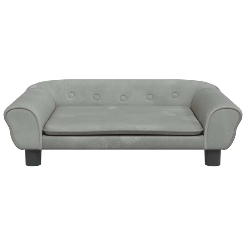 vidaXL világosszürke bársony gyerekkanapé 70 x 45 x 26 cm