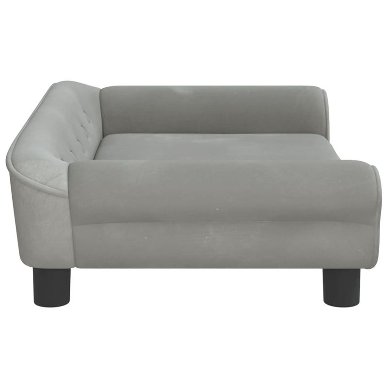 vidaXL világosszürke bársony gyerekkanapé 70 x 45 x 26 cm