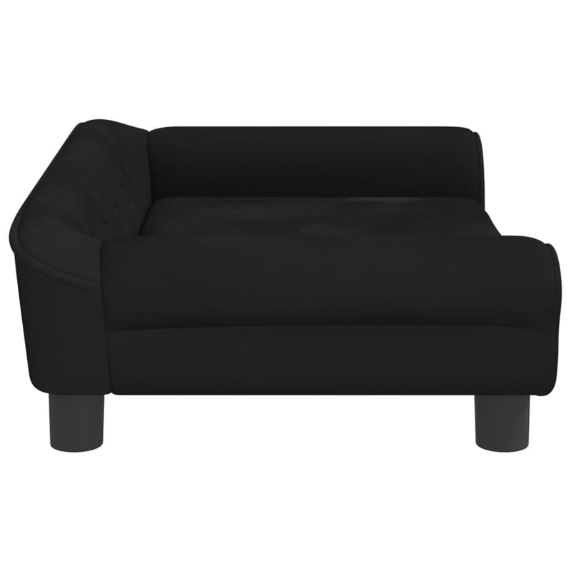 vidaXL fekete bársony gyerekkanapé 70 x 45 x 26 cm
