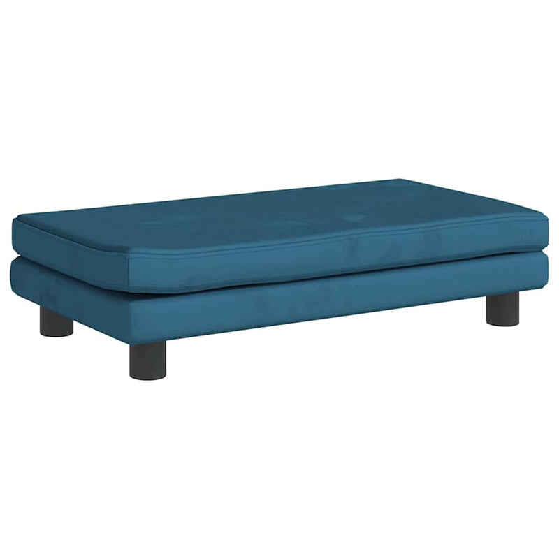 vidaXL kék gyerek bársonykanapé lábzsámollyal 100x50x30 cm