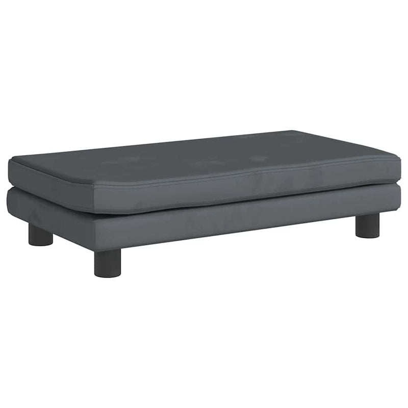 vidaXL sötétszürke gyerek bársonykanapé lábzsámollyal 100x50x30 cm