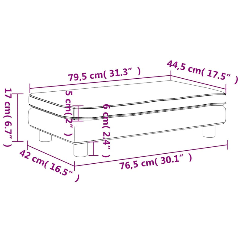 vidaXL sötétszürke gyerek bársonykanapé lábzsámollyal 100x50x30 cm