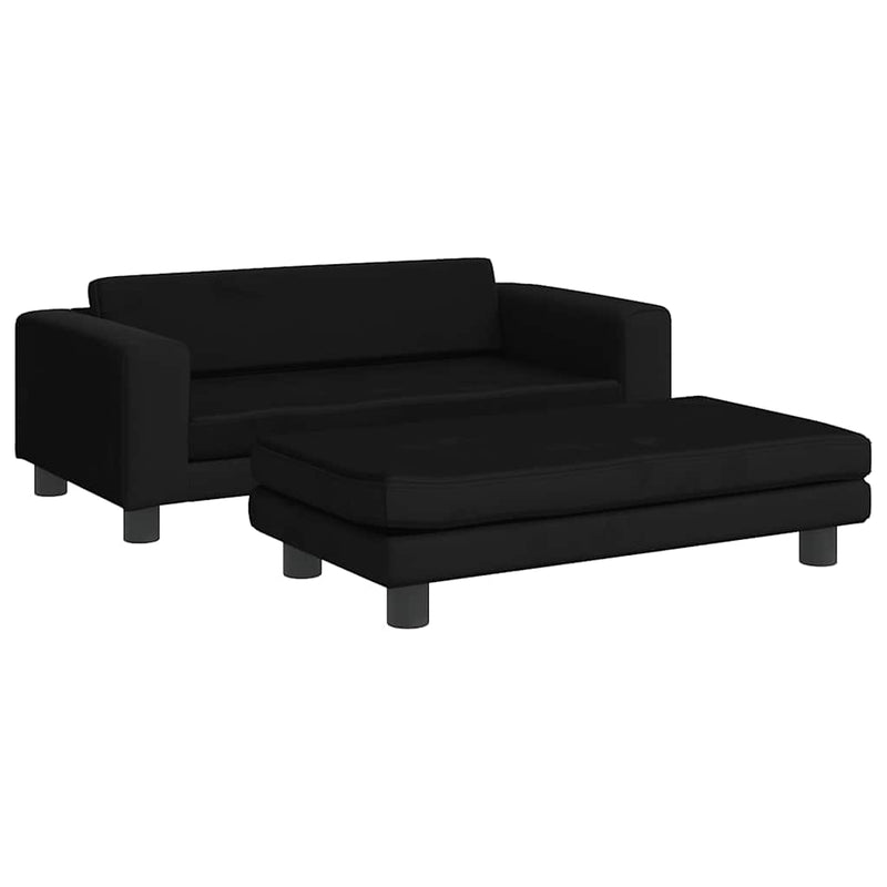 vidaXL kék gyerek bársonykanapé lábzsámollyal 100x50x30 cm