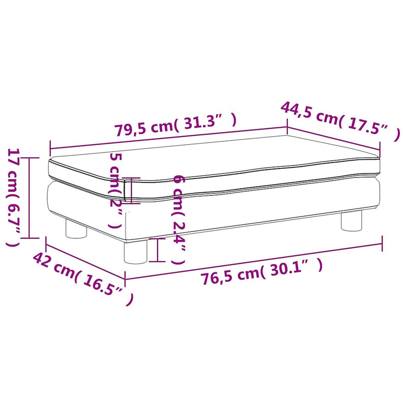 vidaXL kék gyerek bársonykanapé lábzsámollyal 100x50x30 cm
