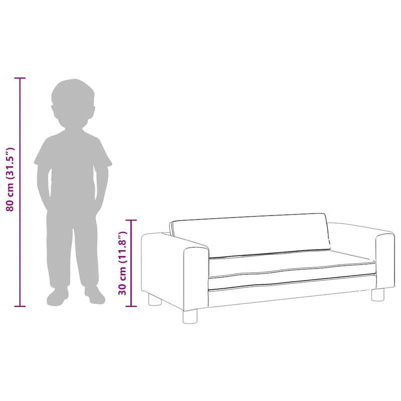 vidaXL kék gyerek bársonykanapé lábzsámollyal 100x50x30 cm