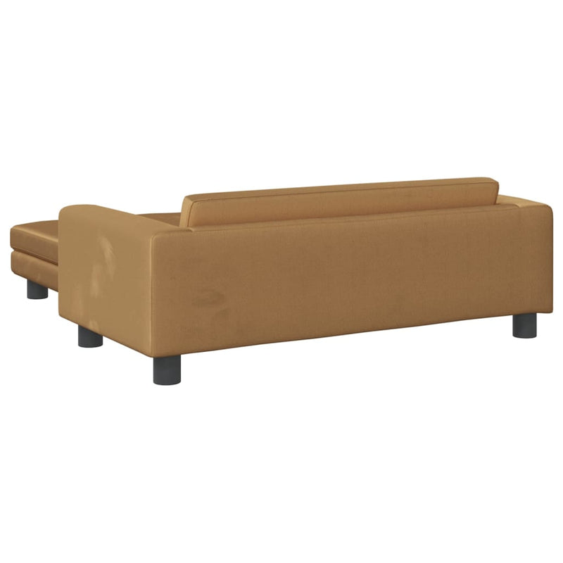 vidaXL barna gyerek bársonykanapé lábzsámollyal 100x50x30 cm