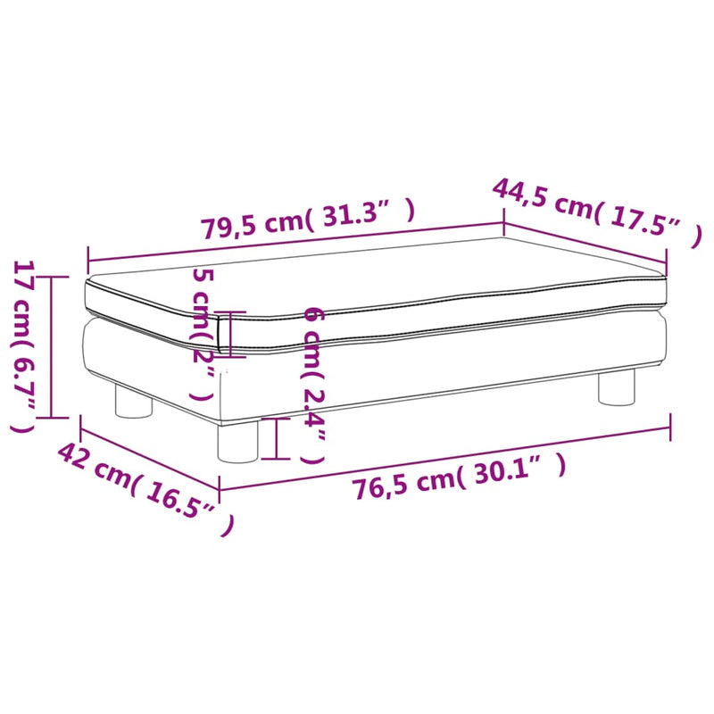vidaXL barna gyerek bársonykanapé lábzsámollyal 100x50x30 cm