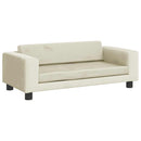 vidaXL krémszínű gyerek bársonykanapé lábzsámollyal 100x50x30 cm