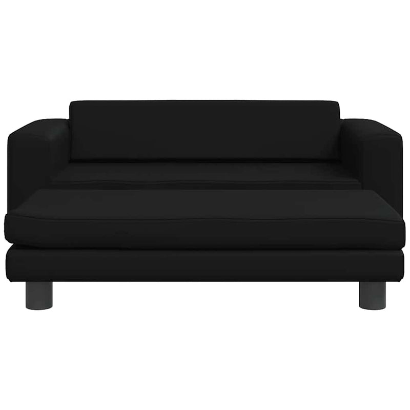 vidaXL fekete gyerek bársonykanapé lábzsámollyal 100x50x30 cm