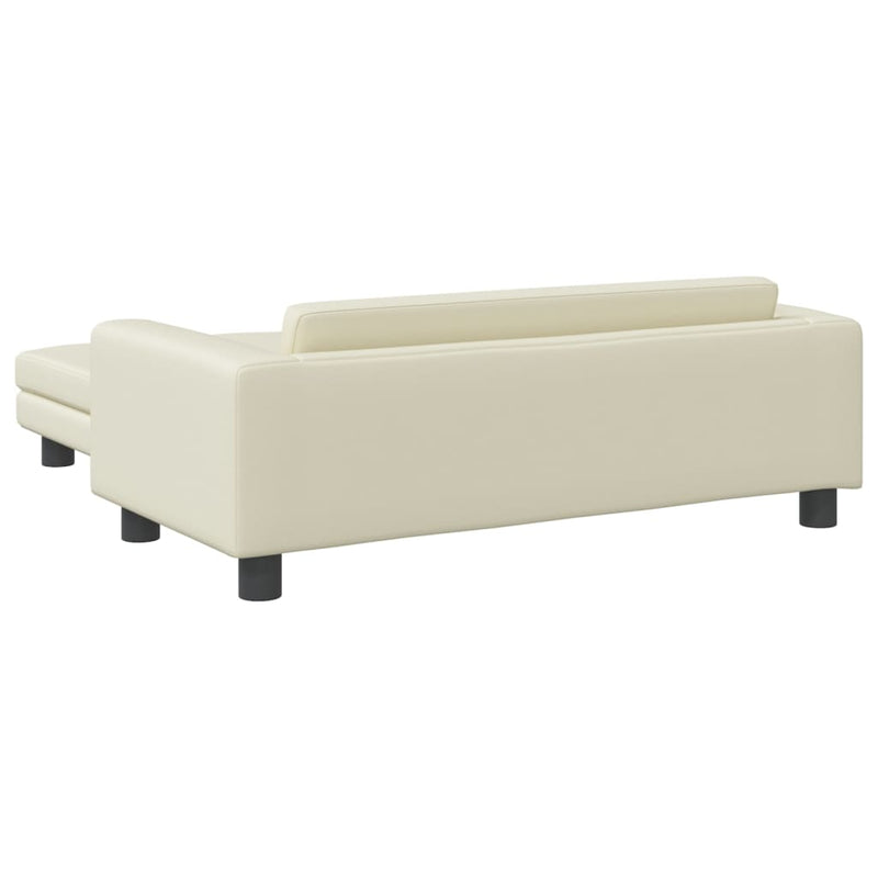vidaXL krémszínű gyerek bársonykanapé lábzsámollyal 100x50x30 cm