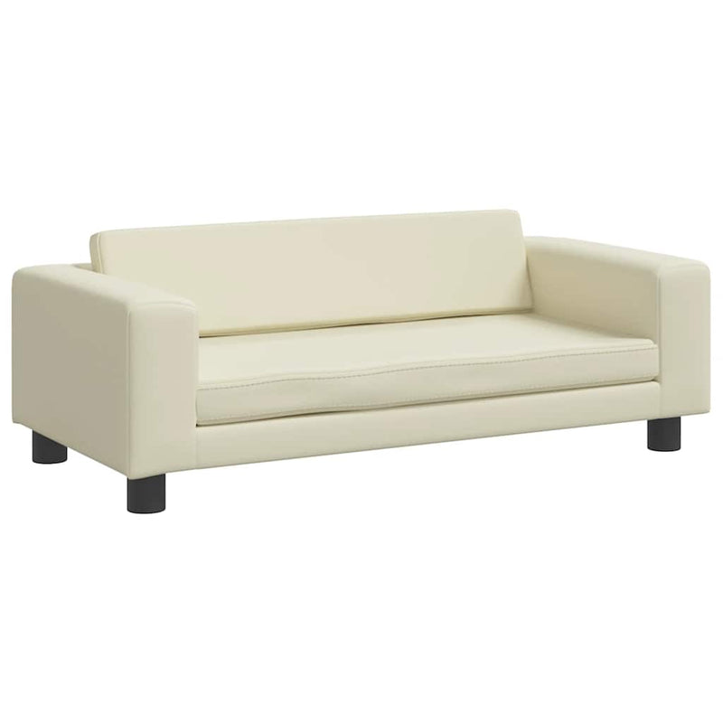 vidaXL krémszínű gyerek bársonykanapé lábzsámollyal 100x50x30 cm