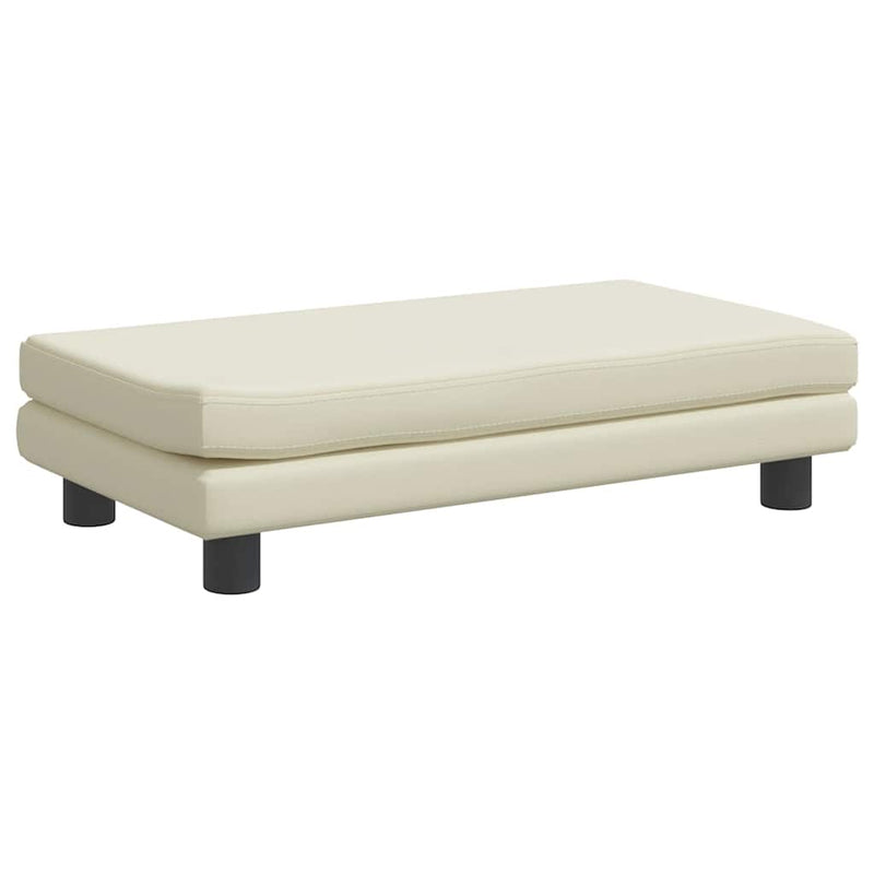 vidaXL krémszínű gyerek bársonykanapé lábzsámollyal 100x50x30 cm