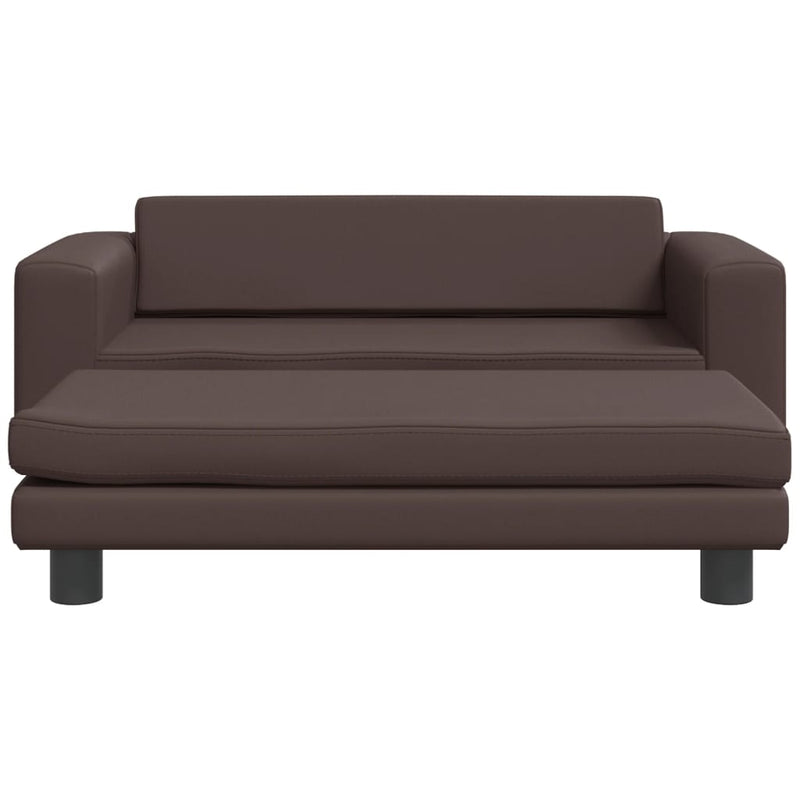 vidaXL barna gyerek bársonykanapé lábzsámollyal 100x50x30 cm