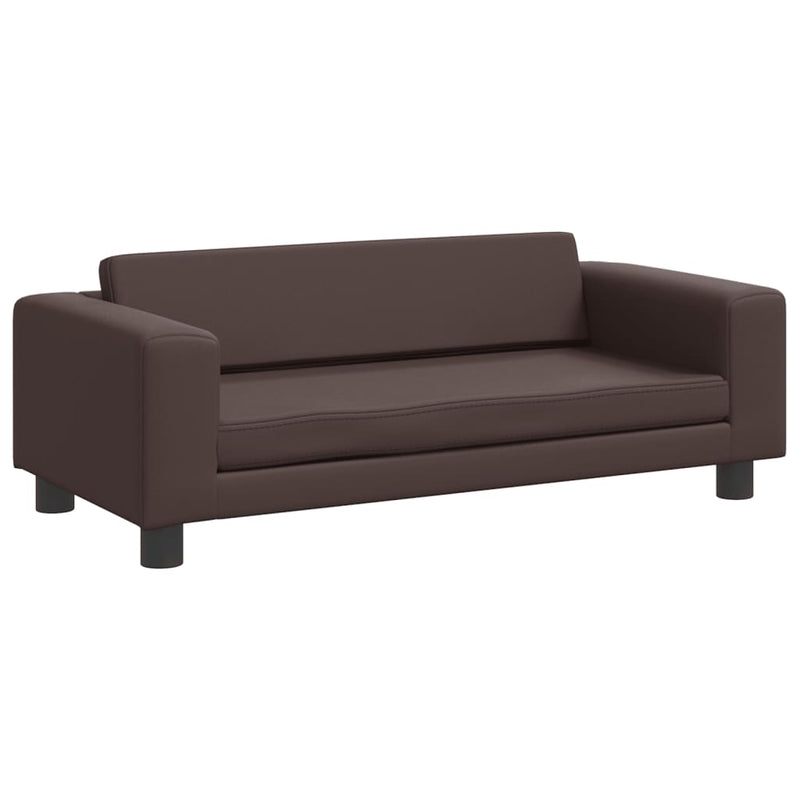 vidaXL barna gyerek bársonykanapé lábzsámollyal 100x50x30 cm