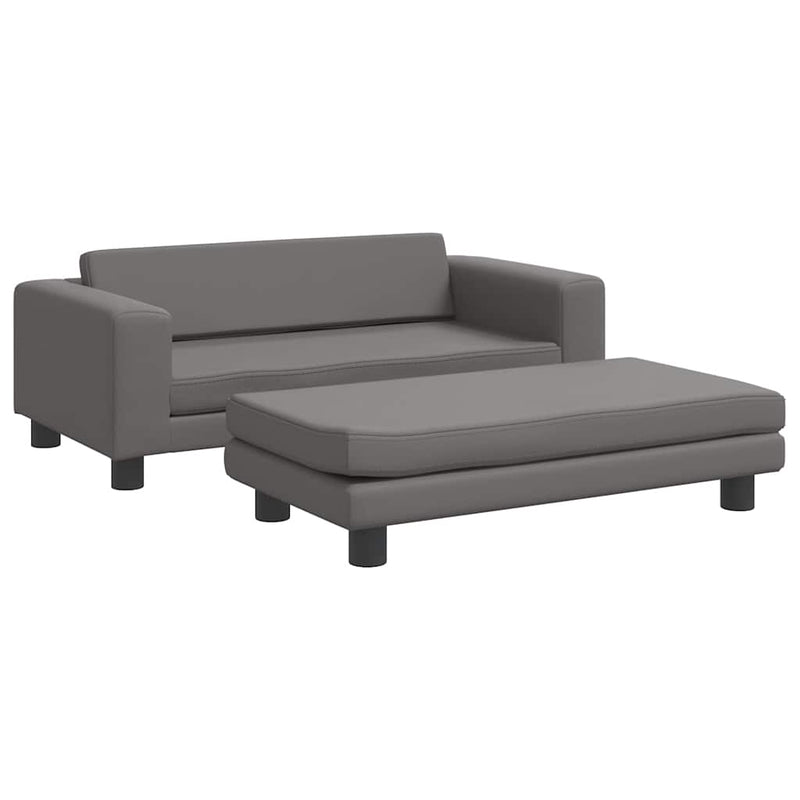 vidaXL szürke gyerek bársonykanapé lábzsámollyal 100x50x30 cm
