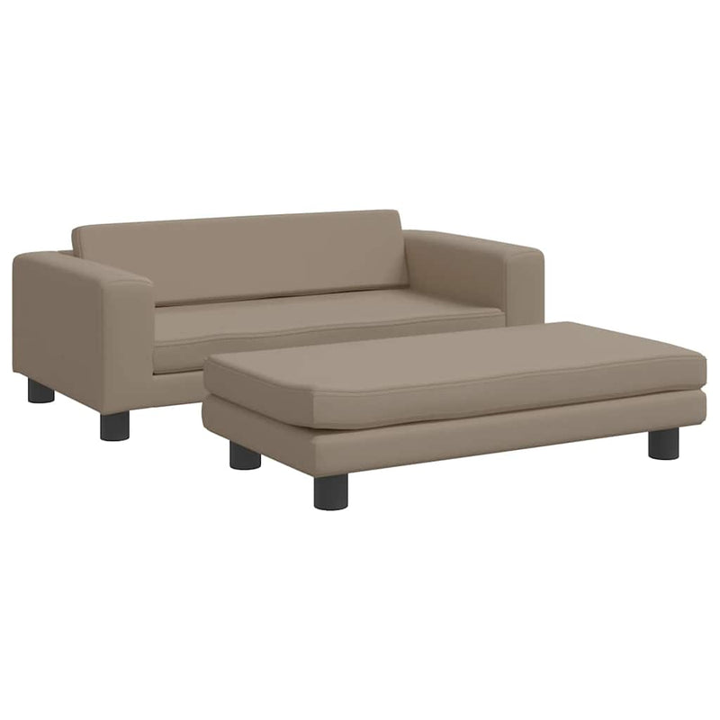 vidaXL kávészínű gyerek bársonykanapé lábzsámollyal 100x50x30 cm