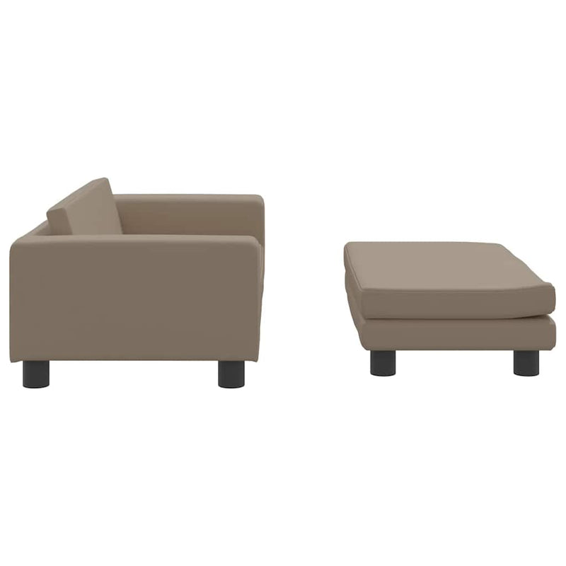 vidaXL kávészínű gyerek bársonykanapé lábzsámollyal 100x50x30 cm