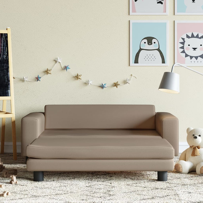 vidaXL kávészínű gyerek bársonykanapé lábzsámollyal 100x50x30 cm