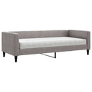 vidaXL tópszínű szövet kanapéágy matraccal 80 x 200 cm