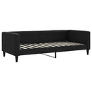 vidaXL fekete szövet kanapéágy matraccal 90 x 200 cm