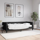 vidaXL fekete szövet kanapéágy matraccal 90 x 200 cm