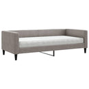 vidaXL tópszínű szövet kanapéágy matraccal 90 x 200 cm