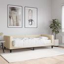 vidaXL krémszínű szövet kanapéágy matraccal 90 x 200 cm