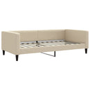 vidaXL krémszínű szövet kanapéágy matraccal 100x200 cm