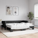 vidaXL fekete kihúzható szövet heverő 80 x 200 cm