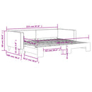 vidaXL sötétszürke kihúzható szövet heverő 90 x 200 cm