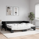 vidaXL fekete kihúzható szövet heverő 90x200 cm
