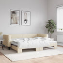 vidaXL krémszínű kihúzható szövet heverő 90 x 200 cm