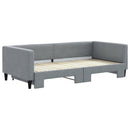 vidaXL világosszürke kihúzható szövet heverő 100 x 200 cm