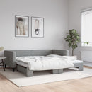 vidaXL világosszürke kihúzható szövet heverő 100 x 200 cm