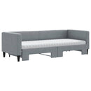 vidaXL világosszürke kihúzható szövet heverő matracokkal 80 x 200 cm