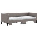 vidaXL tópszínű kihúzható szövet heverő matracokkal 80 x 200 cm