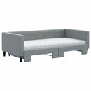 vidaXL világosszürke kihúzható szövet heverő matracokkal 100 x 200 cm