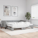 vidaXL világosszürke kihúzható szövet heverő matracokkal 100 x 200 cm